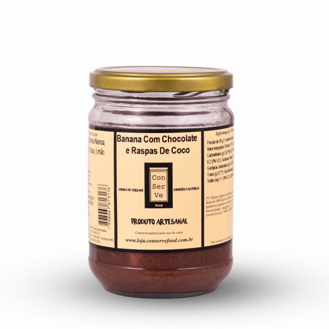 Banana com Chocolate 70% e raspas de coco
